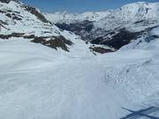 Start of the challenging slope Sache in Tignes