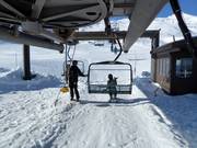 Assistance is provided when boarding the chairlift.