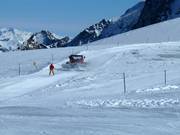 You can be pulled by a snowcat over the glacier to La Grave