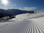 Perfect slope preparation in the ski resort of Gitschberg Jochtal