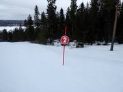 Slope marking in the ski resort of Ounasvaara