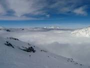 Blue sky and fog in the valley