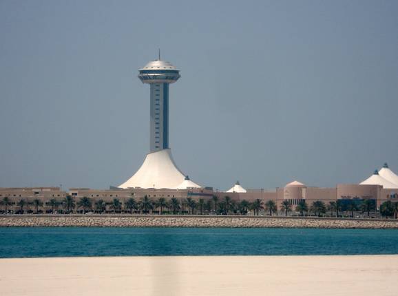 View of the Marina Mall from the beach