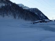 Cross-country ski trails at Passo San Pellegrino