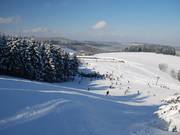 The short steep slope in the upper section