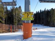 Slope signposting in the ski resort of Lavarone