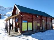 Ticket booth with restrooms