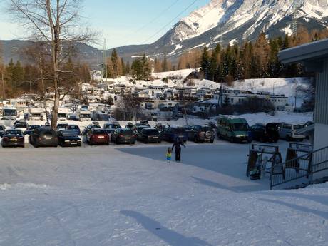 Tiroler Zugspitz Arena: access to ski resorts and parking at ski resorts – Access, Parking Biberwier – Marienberg