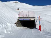 The easy slope passes underneath an intermediate slope.