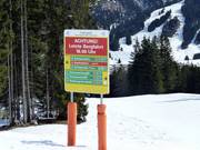 Slope signage in Balderschwang