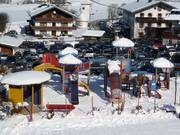 Children's playground in the snow
