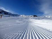 Freshly groomed snow park