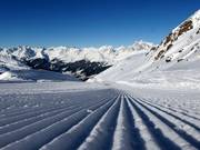 Freshly groomed slope in See