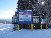 Exemplary information board at the Silver Woods Express mountain station
