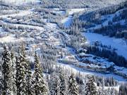 View of the accommodations in and around Sun Peaks Village
