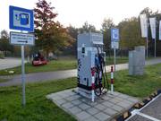 Charging station for electric cars at the ski hall