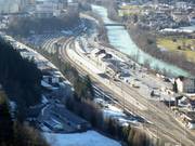 The train station is in close proximity to the ski area.