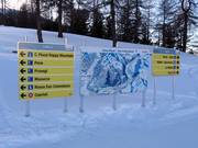 Signage and piste map
