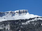 Ski resort Ifen in front of the Hoher Ifen (2,228 m)