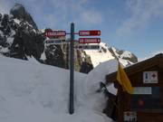 Slope signage in the Brévent-Flégère ski area