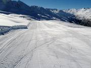 Groomed slope in Hochgurgl