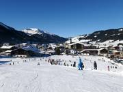 The ski resort borders the village of Tannheim.