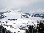 The gentle slopes of Mont Bisanne and Les Saisies