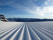 Freshly groomed slope in the Loser ski area