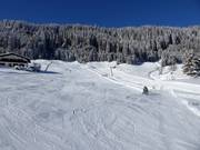 Madrisa practice lift with slope in the valley