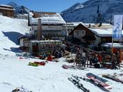Umbrella bar at the valley station of Ugabahn