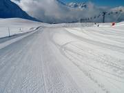 Freshly groomed slope