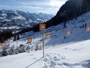Closed area in the ski resort