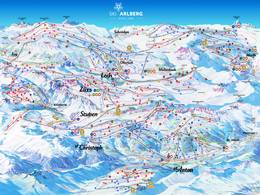 Trail map St. Anton/St. Christoph/Stuben/Lech/Zürs/Warth/Schröcken – Ski Arlberg