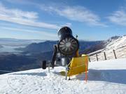 Efficient snow cannon in the ski resort of Treble Cone