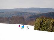 Easy descent from the steep slope.