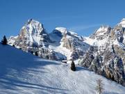 Tracks in the deep snow in Ladurns