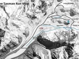 Trail map Tasman Glacier
