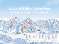 Trail map Snow Space Salzburg – Flachau/Wagrain/St. Johann-Alpendorf