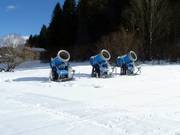 The snow cannons are waiting for their next use