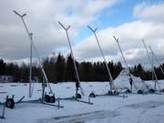 Snow lances in the ski resort of Ounasvaara