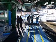 Friendly staff at the chairlift entry