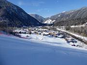 View of the accommodations at the valley station of the Reiteralm in Gleiming