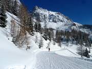 Ski trail from the valley station of the Gletscherbahn to the Zauberlift
