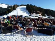 Sun loungers at the Maierl-Alm