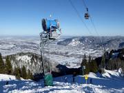 Snow cannon on the World Cup downhill slope
