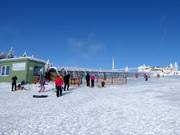 Slalom for children at the magic carpet