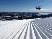 Perfect slope grooming in the Dundret Lapland ski area