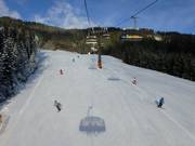 Freshly groomed slope in Flachauwinkl