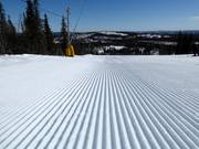 Perfectly groomed slopes in the Dundret Lapland ski resort