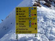Slope signage in the Damüls-Mellau ski area